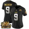 Womens Minnesota Vikings 2024 Winter Warrior Skol Patch Gold Vapor Limited Jersey JJ Mccarthy Jersey Black Limited