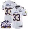 Womens Minnesota Vikings King Of The North Patch Throwback Vapor Limited Jersey Aaron Jones Jersey White
