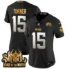 Womens Minnesota Vikings 2024 Winter Warrior Skol Patch Gold Vapor Limited Jersey Dallas Turner Jersey Black Limited