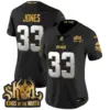 Womens Minnesota Vikings 2024 Winter Warrior Skol Patch Gold Vapor Limited Jersey Aaron Jones Jersey Black Limited