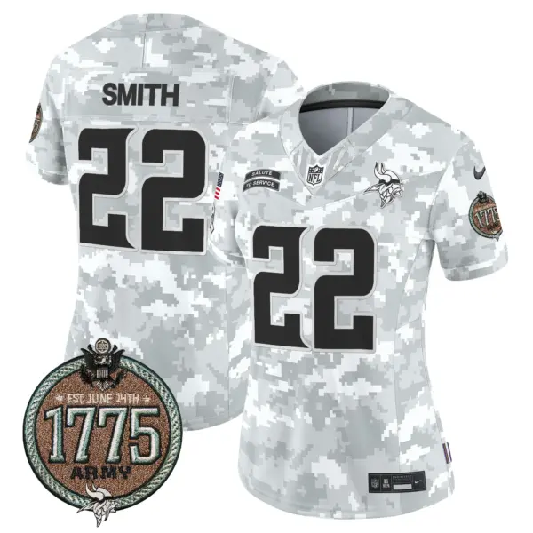 Womens Minnesota Vikings 2024 Salute To Service Establishment Year Patch Vapor Limited Jersey Harrison Smith Jersey Army