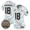 Womens Minnesota Vikings 2024 Salute To Service Establishment Year Patch Vapor Limited Jersey Justin Jefferson Jersey Marines