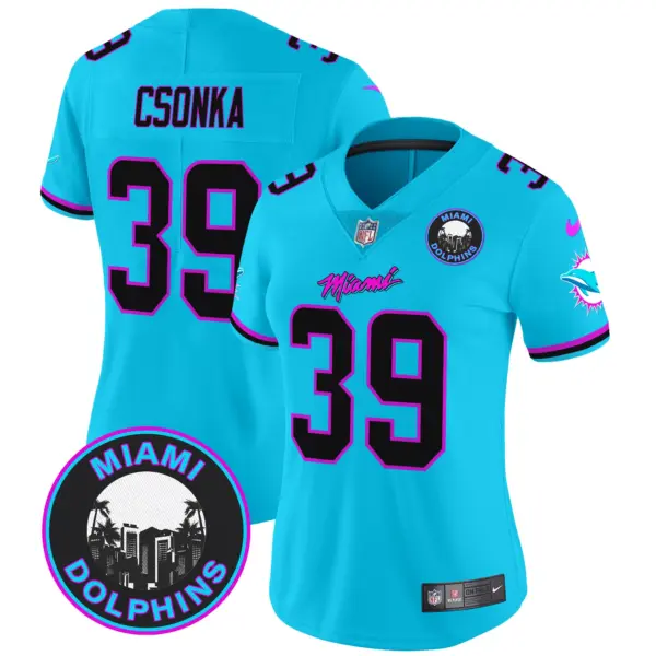 Womens Miami Dolphins Miami Vice Vapor Limited Jersey V3 Larry Csonka Jersey Aqua