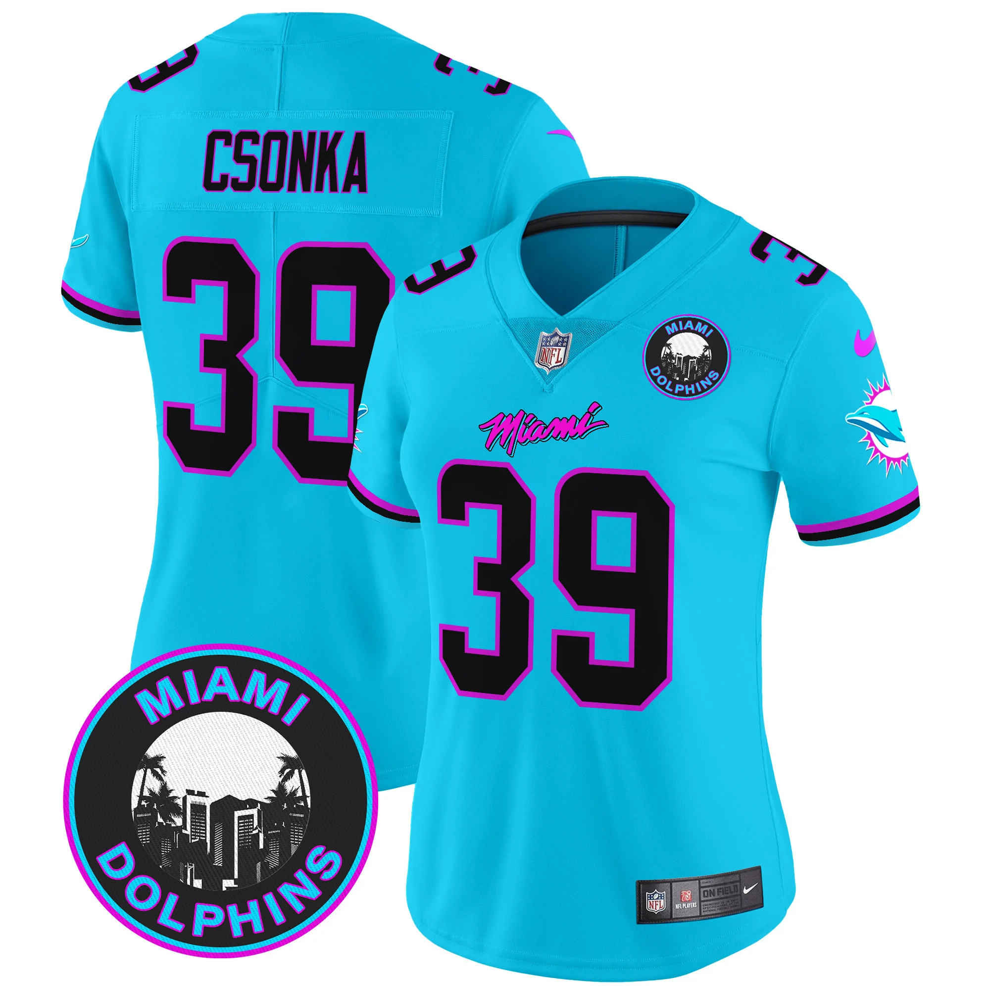 Womens Miami Dolphins Miami Vice Vapor Limited Jersey V3 Larry Csonka Jersey Aqua