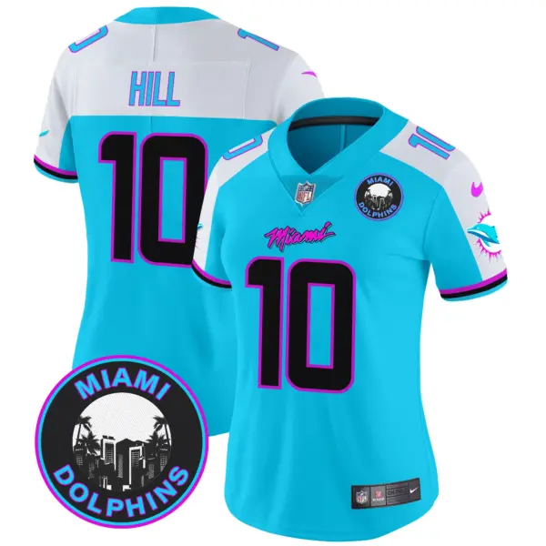 Womens Miami Dolphins Miami Vice Vapor Limited Jersey V3 Tyreek Hill Jersey Aqua Alternate