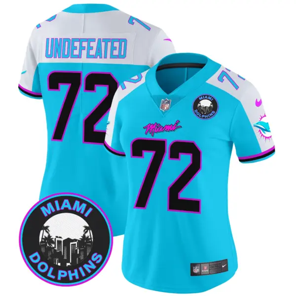 Womens Miami Dolphins Miami Vice Vapor Limited Jersey V3 Undefeated Jersey Aqua Alternate