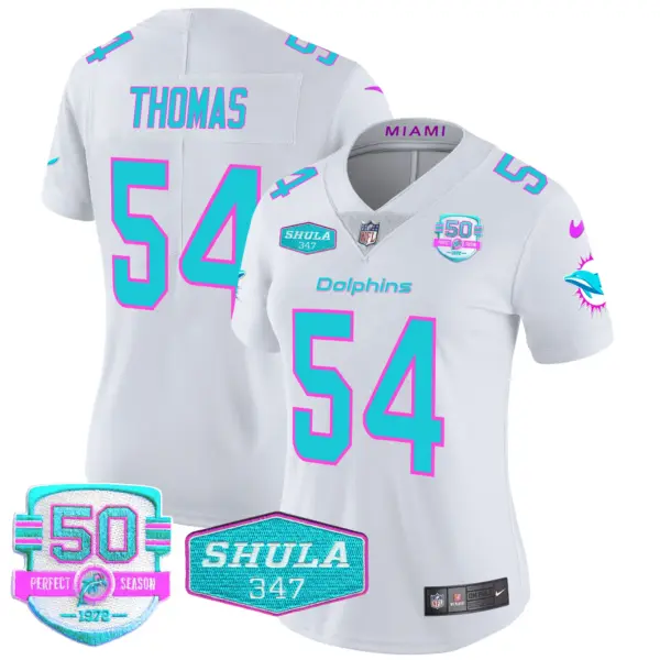 Womens Miami Dolphins Miami Vice Vapor Limited Jersey V2 Zach Thomas Jersey White