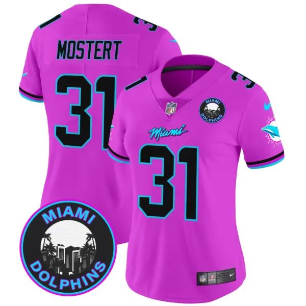 Womens Miami Dolphins Miami Vice Vapor Limited Jersey V3 Raheem Mostert Jersey Pink