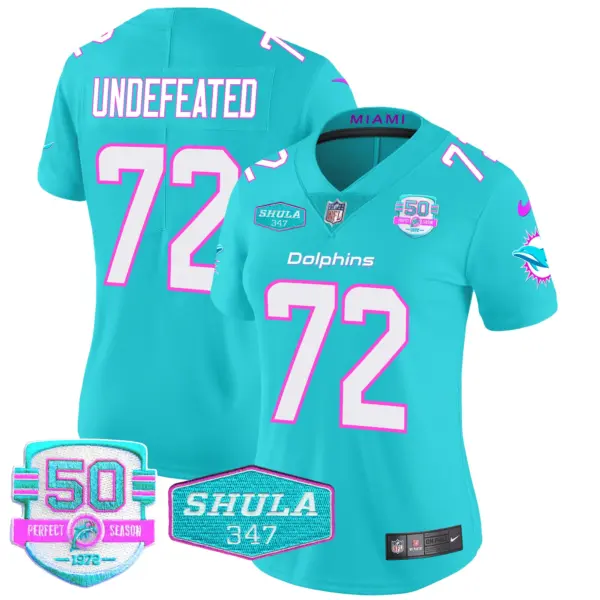 Womens Miami Dolphins Miami Vice Vapor Limited Jersey V2 Undefeated Jersey Aqua