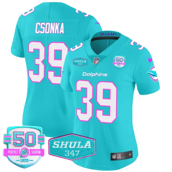 Womens Miami Dolphins Miami Vice Vapor Limited Jersey V2 Larry Csonka Jersey Aqua