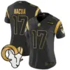 Womens Los Angeles Rams 2024 Gold Vapor Limited Jersey Puka Nacua Jersey Black Gold