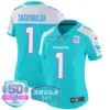 Womens Miami Dolphins Miami Vice Vapor Limited Jersey V2 Tua Tagovailoa Jersey Aqua Alternate