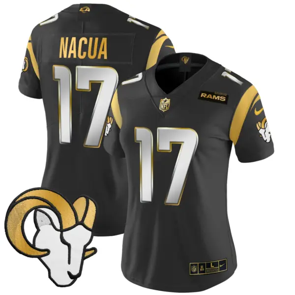Womens Los Angeles Rams 2024 Gold Vapor Limited Jersey Puka Nacua Jersey Black Limited