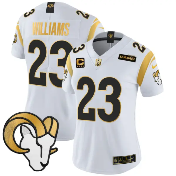 Womens Los Angeles Rams 2024 Gold Vapor Limited Jersey Kyren Williams Jersey White Gold