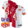 Womens Kansas City Chiefs Super Bowl LVIII Back 2 Back Patch Vapor Jersey V2 Rashee Rice Jersey Split