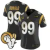 Womens Los Angeles Rams 2024 Gold Vapor Limited Jersey Aaron Donald Jersey Black Limited
