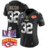 Womens Kansas City Chiefs Super Bowl LVIII Back 2 Back Patch Vapor Jersey V2 Nick Bolton Jersey Black Limited