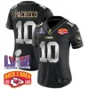Womens Kansas City Chiefs Super Bowl LVIII Back 2 Back Patch Vapor Jersey V2 Isiah Pacheco Jersey Black Limited