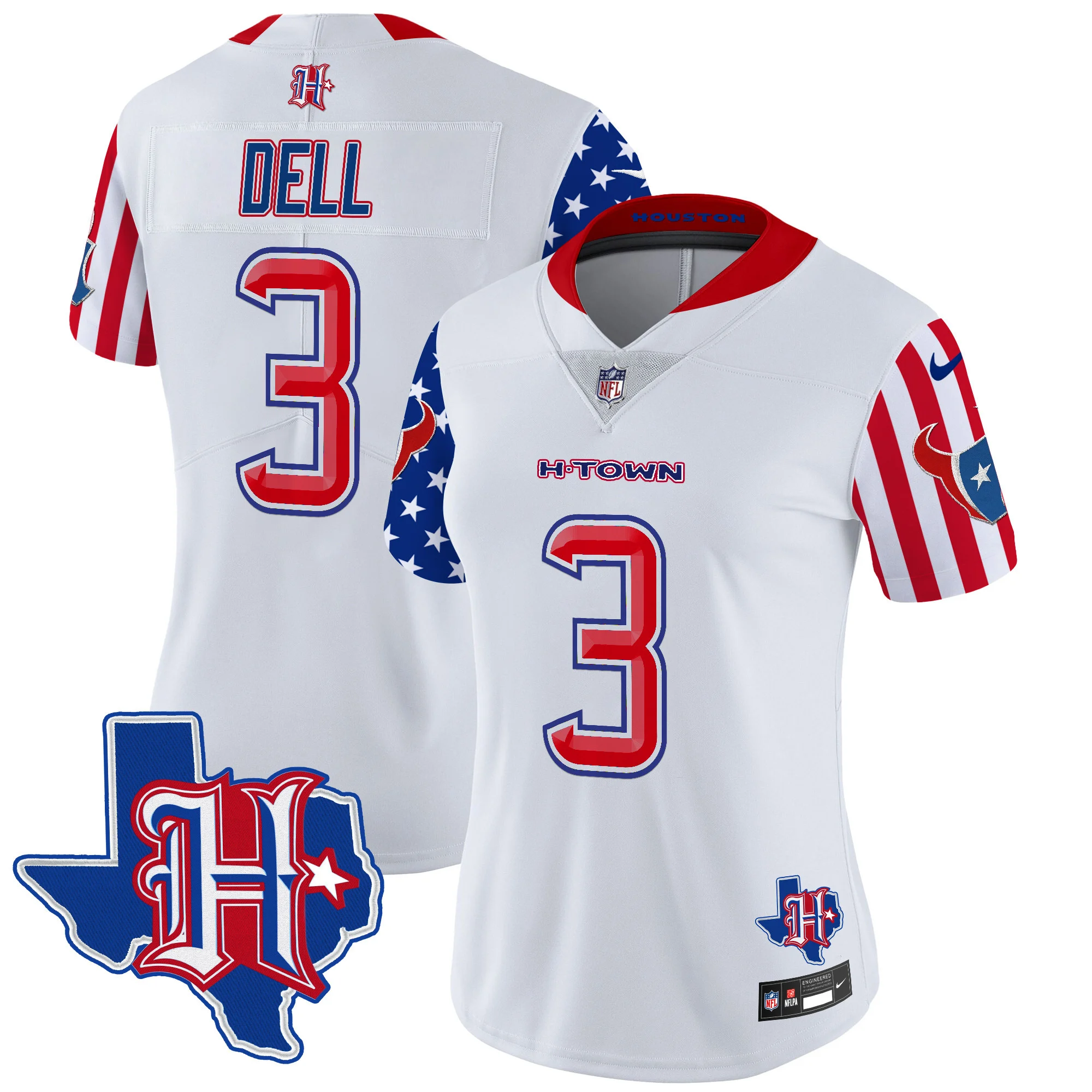 Womens Houston Texans American Style Vapor Limited Jersey Tank Dell Jersey White