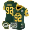 Womens Green Bay Packers 100Th Season Home Patch Cheese Vapor Limited Jersey Reggie White Jersey Green