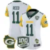 Womens Green Bay Packers 100Th Season Home Patch Cheese Vapor Limited Jersey Jayden Reed Jersey White