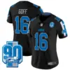 Womens Detroit Lions 90Th Year Patch Vapor Limited Jersey Jared Goff Jersey Black