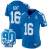 Womens Detroit Lions 90Th Year Patch Vapor Limited Jersey Jared Goff Jersey Blue