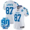 Womens Detroit Lions 90Th Year Patch Vapor Limited Jersey Sam Laporta Jersey White