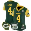 Womens Green Bay Packers 100Th Season Home Patch Cheese Vapor Limited Jersey Brett Favre Jersey Green