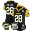 Womens Green Bay Packers 100Th Season Home Patch Cheese Vapor Limited Jersey AJ Dilon Jersey Black