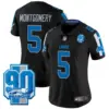 Womens Detroit Lions 90Th Year Patch Vapor Limited Jersey David Montgomery Jersey Black
