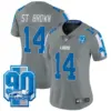 Womens Detroit Lions 90Th Year Patch Vapor Limited Jersey Stbrown Jersey Gray
