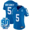 Womens Detroit Lions 90Th Year Patch Vapor Limited Jersey David Montgomery Jersey Blue