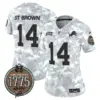 Womens Detroit Lions 2024 Salute To Service Establishment Year Patch Vapor Limited Jersey Stbrown Jersey Army