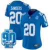Womens Detroit Lions 90Th Year Patch Vapor Limited Jersey Barry Sanders Jersey Blue