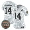 Womens Detroit Lions 2024 Salute To Service Establishment Year Patch Vapor Limited Jersey Stbrown Jersey Navy