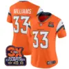 Womens Denver Broncos 3 Time Champions Patch Vapor Limited Jersey Javonte Williams Jersey Orange