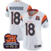 Womens Denver Broncos 3 Time Champions Patch Vapor Limited Jersey Peyton Manning Jersey White