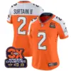 Womens Denver Broncos 3 Time Champions Patch Vapor Limited Jersey Patrick Surtain II Jersey Orange Alternate