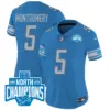 Womens Detroit Lions 2023 NFC North Division Champions Patch Vapor Jersey David Montgomery Jersey Blue