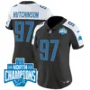 Womens Detroit Lions 2023 NFC North Division Champions Patch Vapor Jersey Hutchinson Jersey Black Alternate