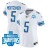 Womens Detroit Lions 2023 NFC North Division Champions Patch Vapor Jersey David Montgomery Jersey White