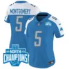 Womens Detroit Lions 2023 NFC North Division Champions Patch Vapor Jersey David Montgomery Jersey Blue Alternate