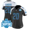 Womens Detroit Lions 2023 NFC North Division Champions Patch Vapor Jersey Barry Sanders Jersey Black Alternate