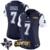 Womens Dallas Cowboys 2023 NFC East Champions Patch Vapor Jersey Trevon Diggs Jersey Navy