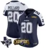 Womens Dallas Cowboys 2023 NFC East Champions Patch Vapor Jersey Tony Pollard Jersey Alternate Navy