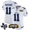 Womens Dallas Cowboys 2023 NFC East Champions Patch Vapor Jersey Micah Parsons Jersey White