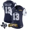 Womens Dallas Cowboys 2023 NFC East Champions Patch Vapor Jersey Michael Gallup Jersey Navy