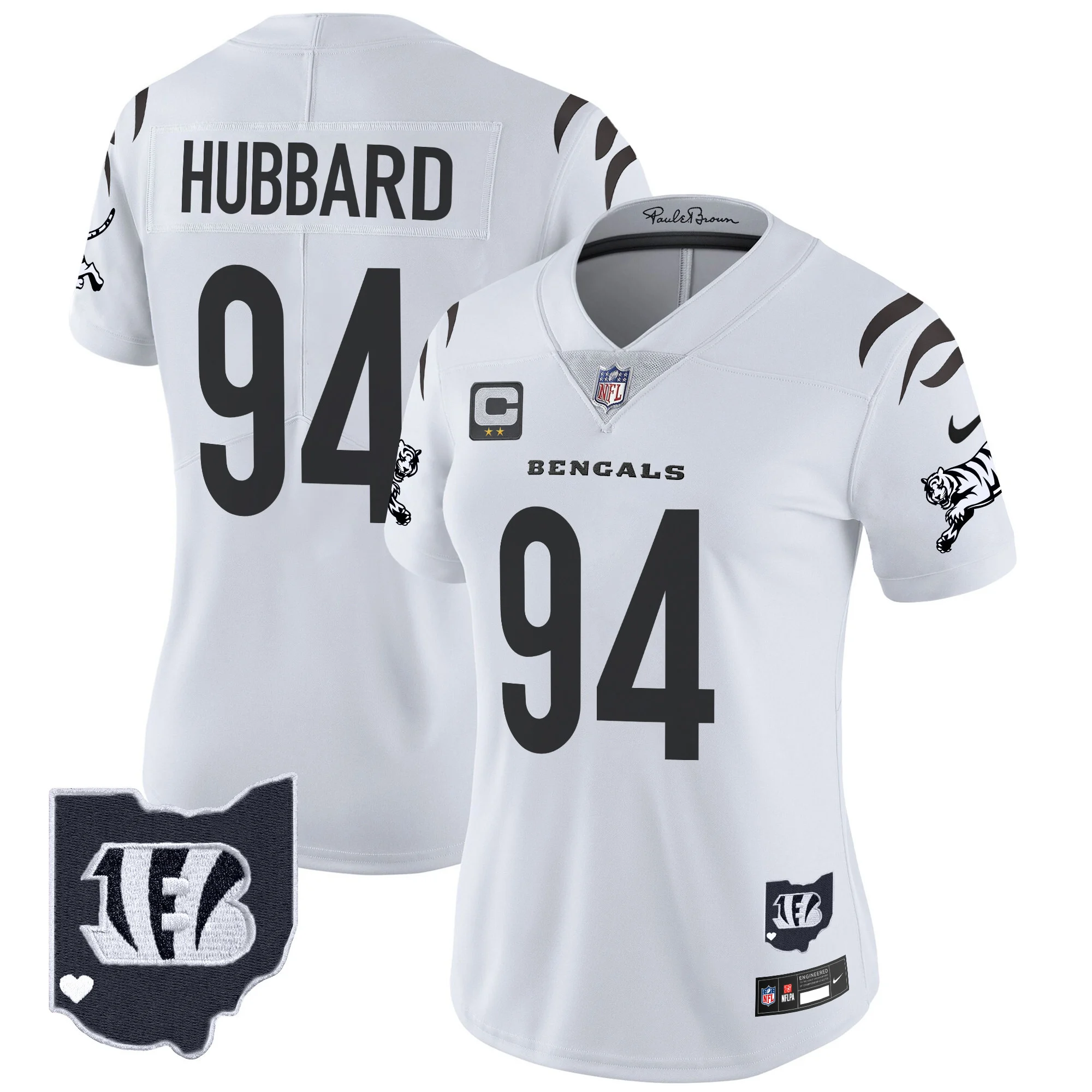 Womens Cincinnati Bengals 2024 Vapor Limited Jersey Sam Hubbard Jersey White Limited