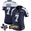 Womens Dallas Cowboys 2023 NFC East Champions Patch Vapor Jersey Trevon Diggs Jersey Alternate Navy